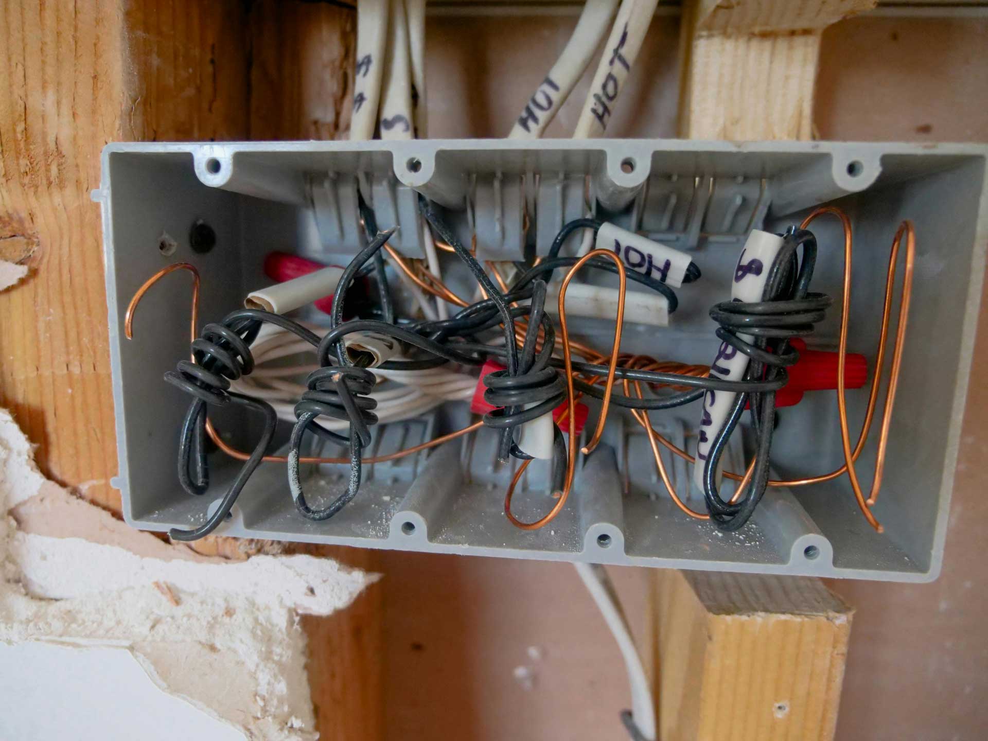 electrical box construction remodel wiring with labels