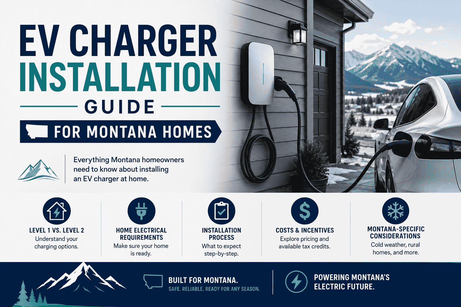 EV charger installation for a Montana home by a licensed electrician