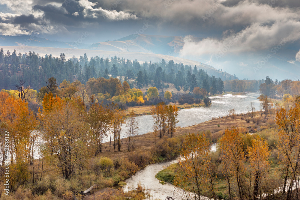 Bitterroot River landscape near Conner Montana